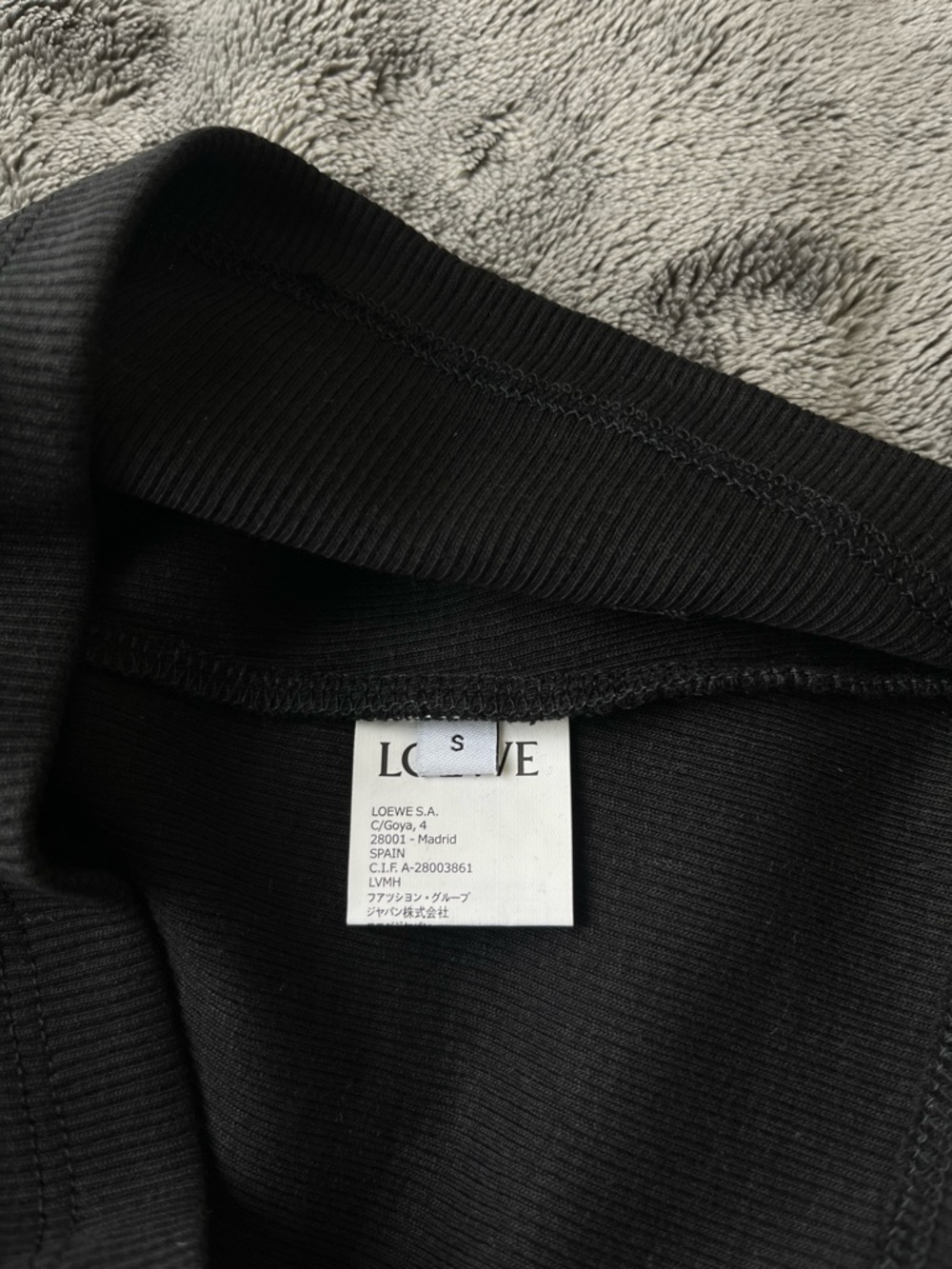 Loewe Black Ribbed Tank with White Anagram Embroidery - Picture 4 of 4